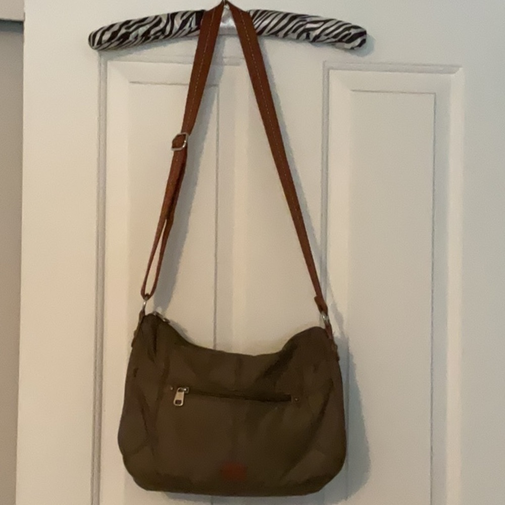 Stylish Green and Brown the Sak Crossbody/Shoulder Bag